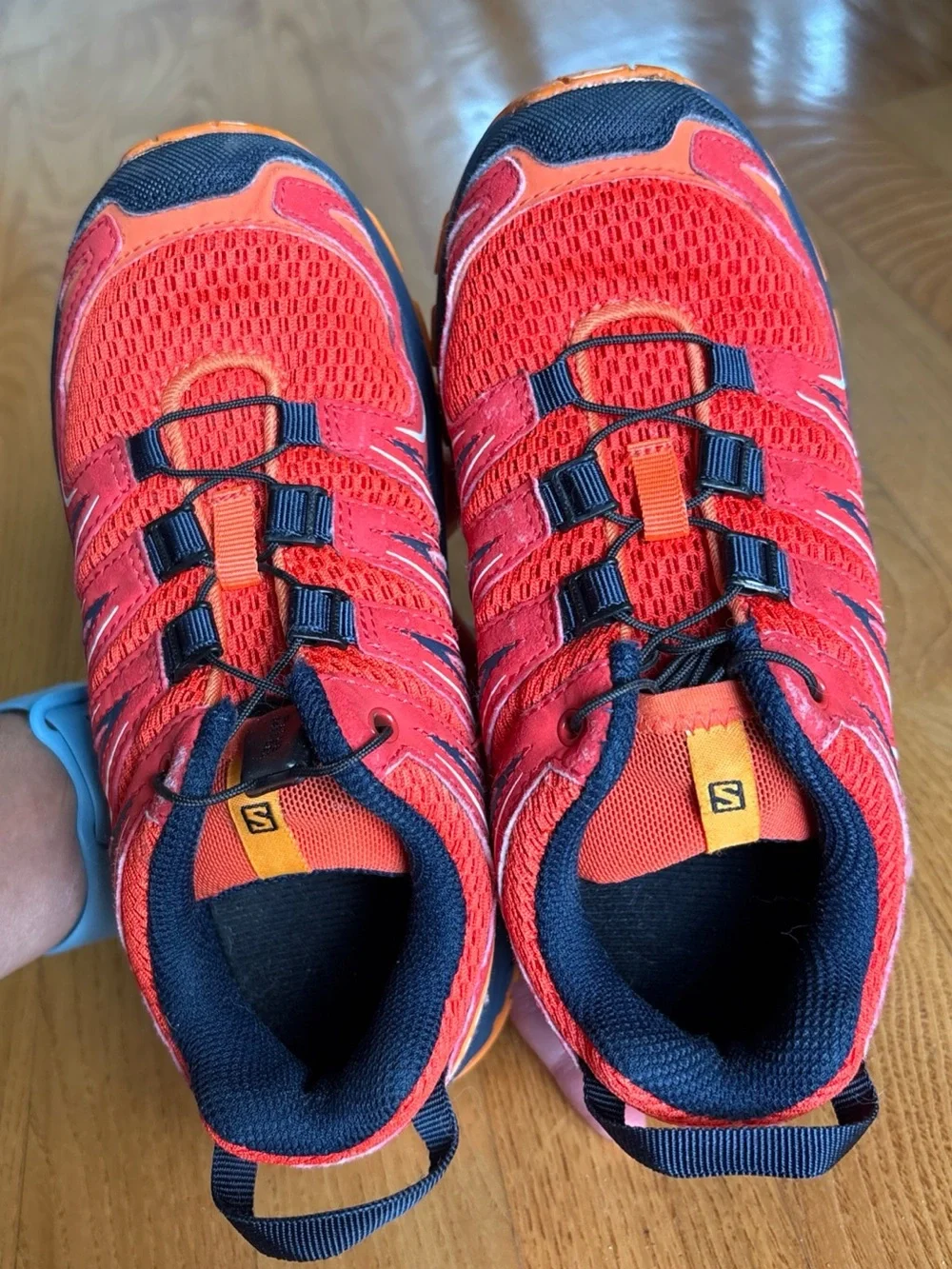 Salomon XA Pro 3D trail running shoes Hiking Sneakers orange Blue Kids Size 13K